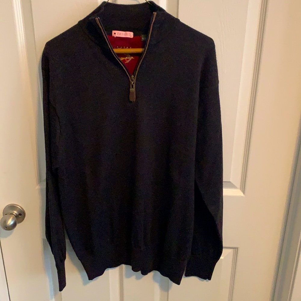 L Orvis 1/4 Zip Charcoal Sweater